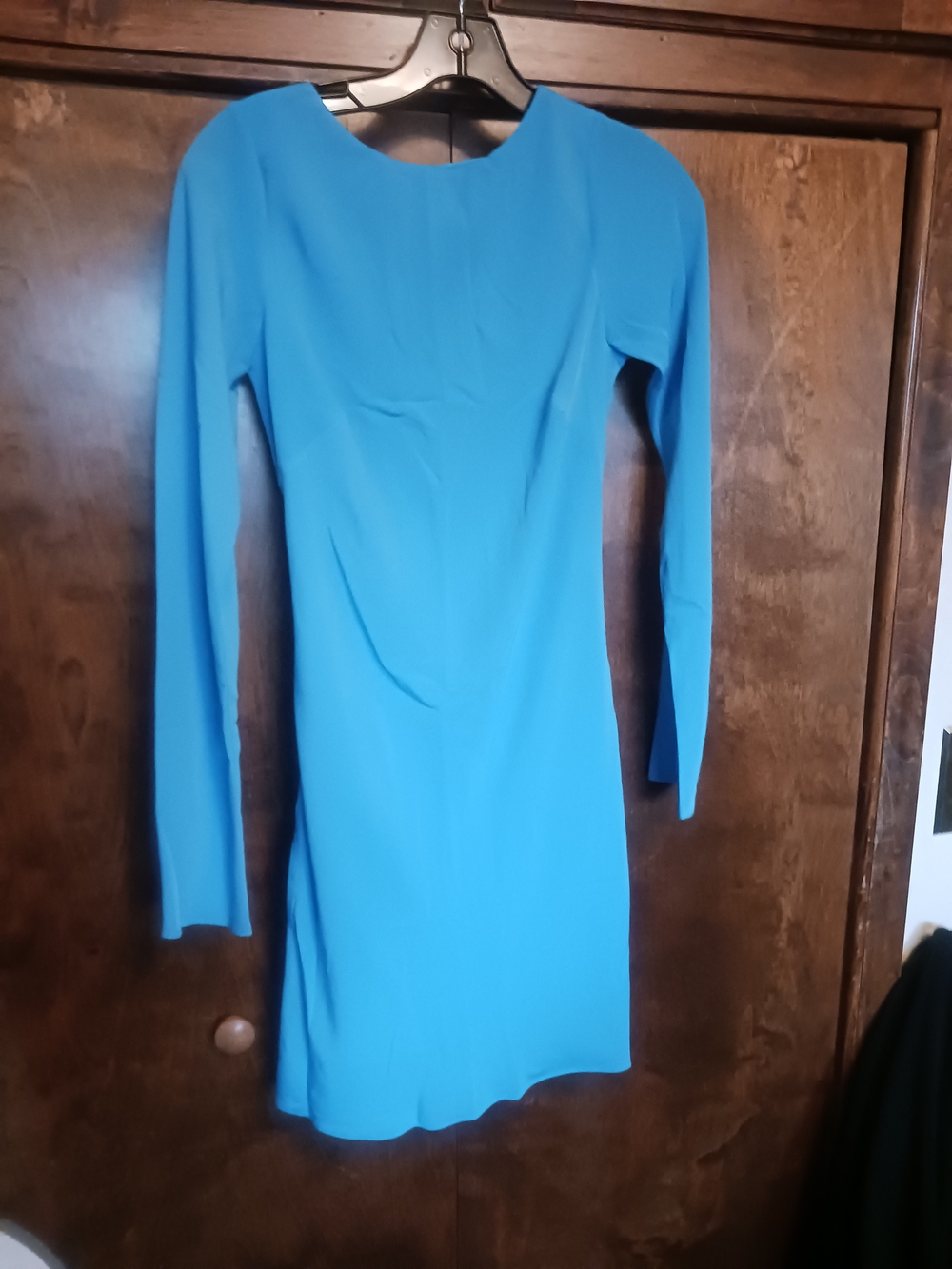 Abercrombie & Fitch Turquoise Blue Long-Sleeve Backless Dress
